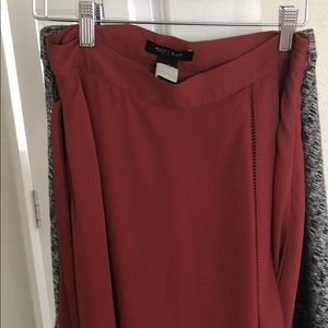 White House Black Market Orange MIDI Skirt